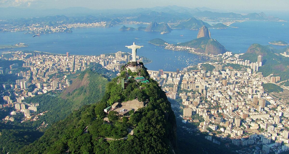Rio de Janeiro cityscape with Sugarloaf Mountain and coastline